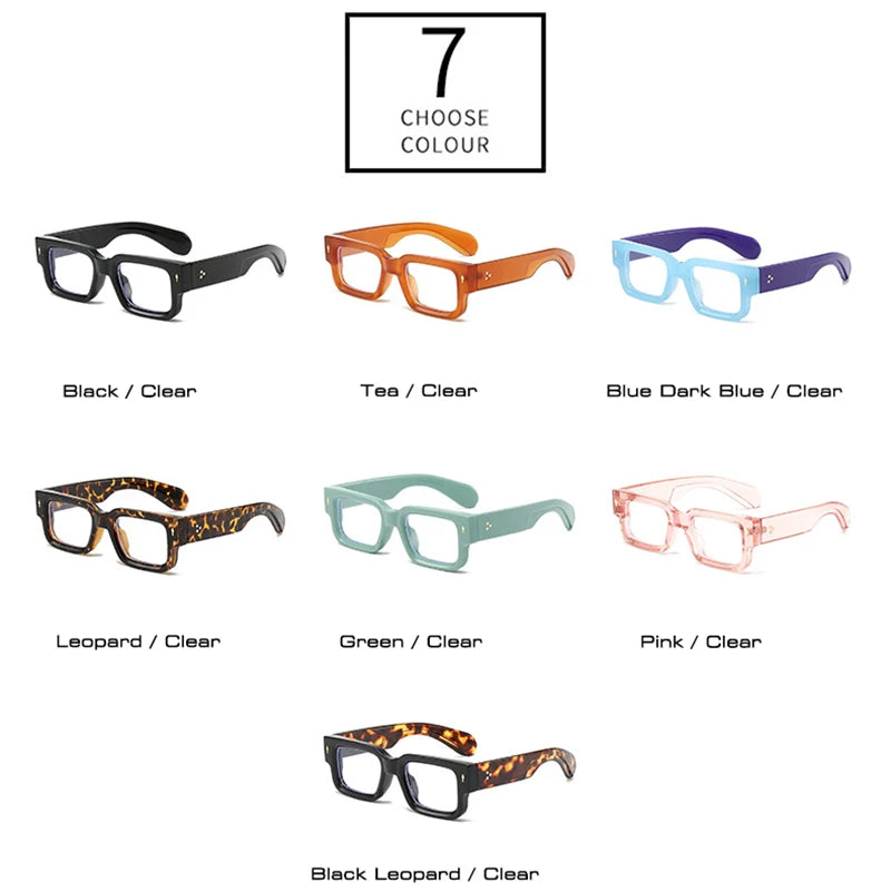 SkandiShop Square Retro Glasses Frame – Wide-Legged Vintage Style with Modern Protection